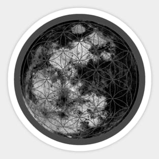 Dark Moon Flower of Life Sticker